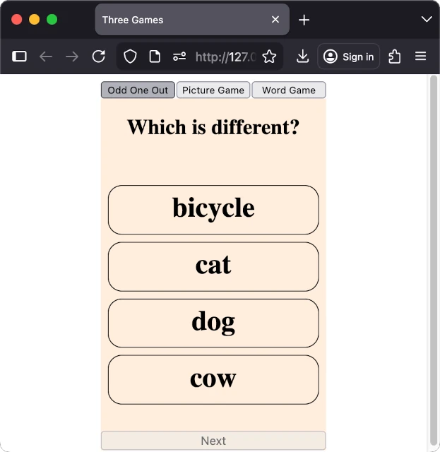 Which word is the odd one out?