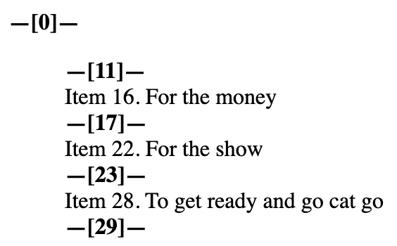 Making <b> elements also increment item