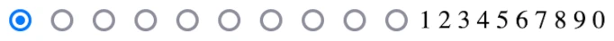 A row of radio buttons followed by digits