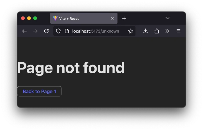 There is no page with the path /unknown